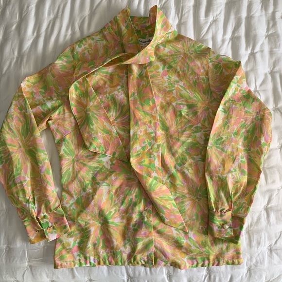 VINTAGE / patterned blouse - Picture 3 of 4